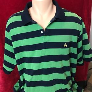 Brooks Brothers green  striped polo size XL